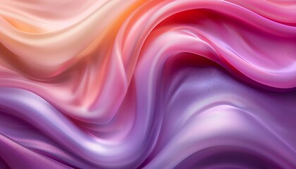 Obraz premium Pastel silk waves, soft fabric, calming abstract background with copy space for text placement