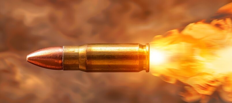 Dynamic close up of bullet casing ejecting from gun, capturing action   olympic sport concept