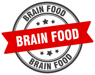 brain food stamp. brain food label on transparent background. round sign