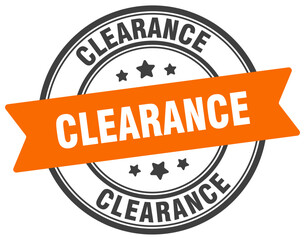 clearance stamp. clearance label on transparent background. round sign
