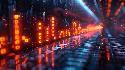 Obraz premium stock market economic graph with diagrams business and financial concepts and reports abstract blue technology communication with