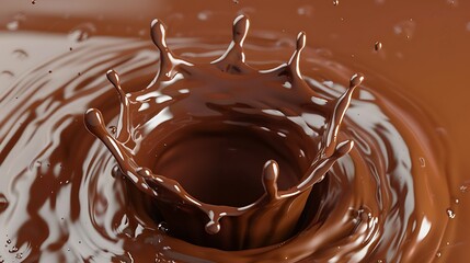 Liquid Chocolate crown splash pool with ripples.