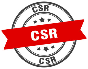 csr stamp. csr label on transparent background. round sign