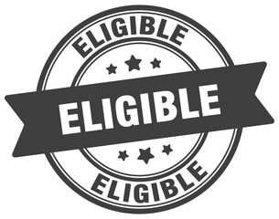 Obraz premium eligible stamp. eligible label on transparent background. round sign