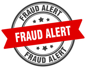 fraud alert stamp. fraud alert label on transparent background. round sign
