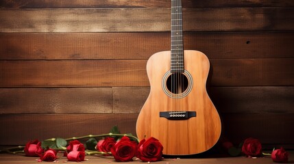 guitar and rose