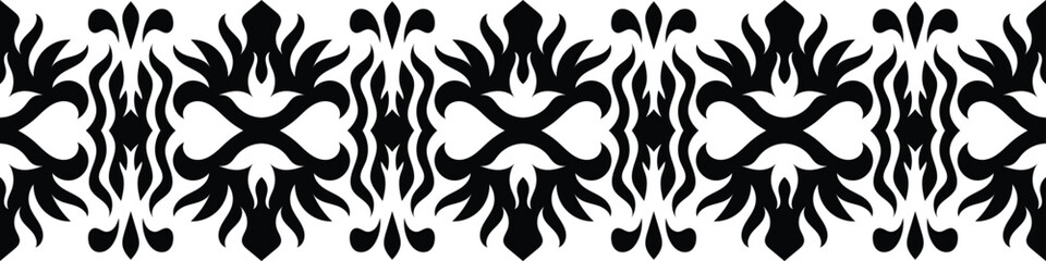 Ethnic border ornament pattern. Geometric oriental seamless pattern. Vintage element vector illustration. Baroque Floral Aztec tribal. Design for frame, textile, fabric, clothing, carpet, background.