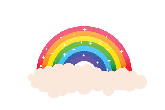 Regenbogen mit Wolken. Vektor