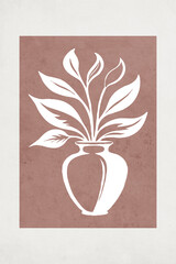 Naklejka premium Fashionable illustration in vintage style. Pattern to print for wall decorations. Abstract botanical shapes. Generated by Ai