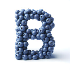 Letter B made of Blueberry. Generative AI