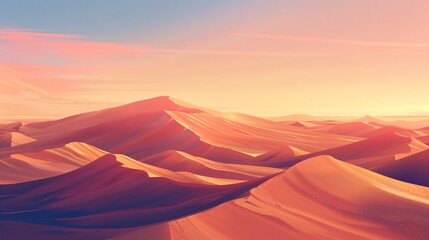 Naklejka premium Scenic Desert Sunset with Sand Dunes
