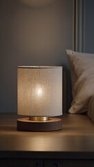 Modern Minimalist Wooden Table Lamp with Fabric Shade