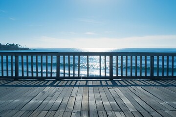 Serene Ocean View from a Pier Deck