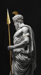 Obraz premium Abstract Epic Ancient Mythology Stoic Figure Portraying the Stoicism Existence with Stoical Expressionism And Timeless Classicism