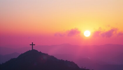 cross in the mountains