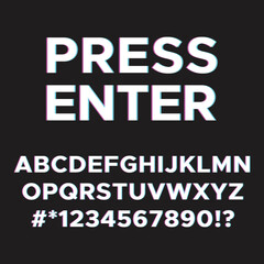 Alphabet Letters and Numbers Type with Neon Colors