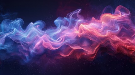 Music color wave of particles and lines