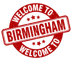 Welcome to Birmingham stamp. Birmingham round sign