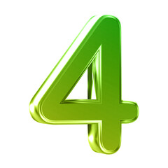 Number 4 . 3D render gradient number