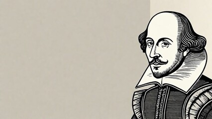 Shakespeare pencil art Drawing with Blank Canvas
for Inspirational Quotes