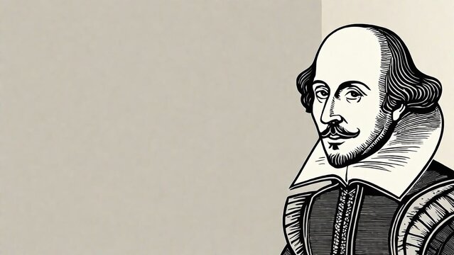 Shakespeare pencil art Drawing with Blank Canvas
for Inspirational Quotes - Powered by Adobe