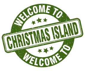Welcome to Christmas Island stamp. Christmas Island round sign