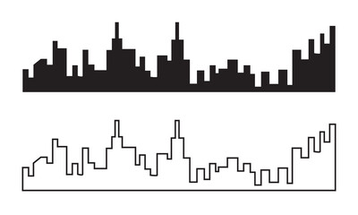 Fototapeta premium Set city silhouettes vector illustration. EPS 10