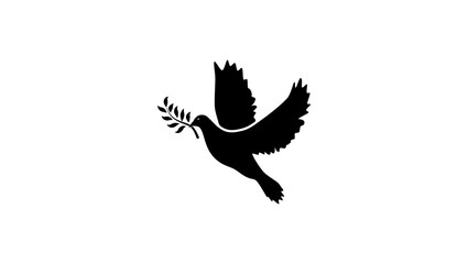 Bird of peace, black isolated silhouette
