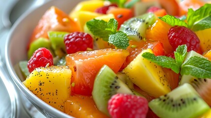 fruit salad close up. Selective focus.