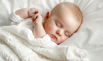 Close-up portrait of a beautiful sleeping baby