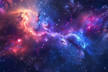 Naklejka premium Cosmic Nebula: Awe-Inspiring Spectacle of Interstellar Beauty
