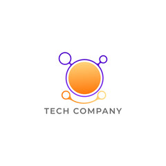 ILLUSTRATION CIRCLE GRADIENT PURPLE ORANGE COLOR  TECH LOGO ICON TEMPLATE SIMPLE DESIGN ELEMENT VECTOR