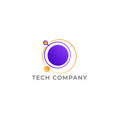 ILLUSTRATION CIRCLE GRADIENT PURPLE ORANGE COLOR  TECH LOGO ICON TEMPLATE SIMPLE DESIGN ELEMENT VECTOR