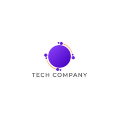 ILLUSTRATION CIRCLE GRADIENT PURPLE ORANGE COLOR  TECH LOGO ICON TEMPLATE SIMPLE DESIGN ELEMENT VECTOR