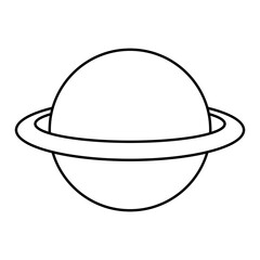 Saturn y2k element line icon.