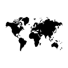 World Map Vector Icon Illustration on a transparent background, World Map Icon