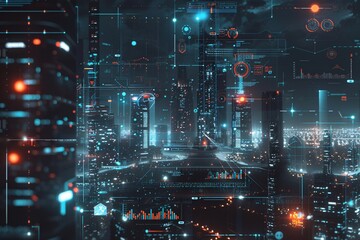 Cyberpunk Cityscape: A Futuristic Digital Metropolis