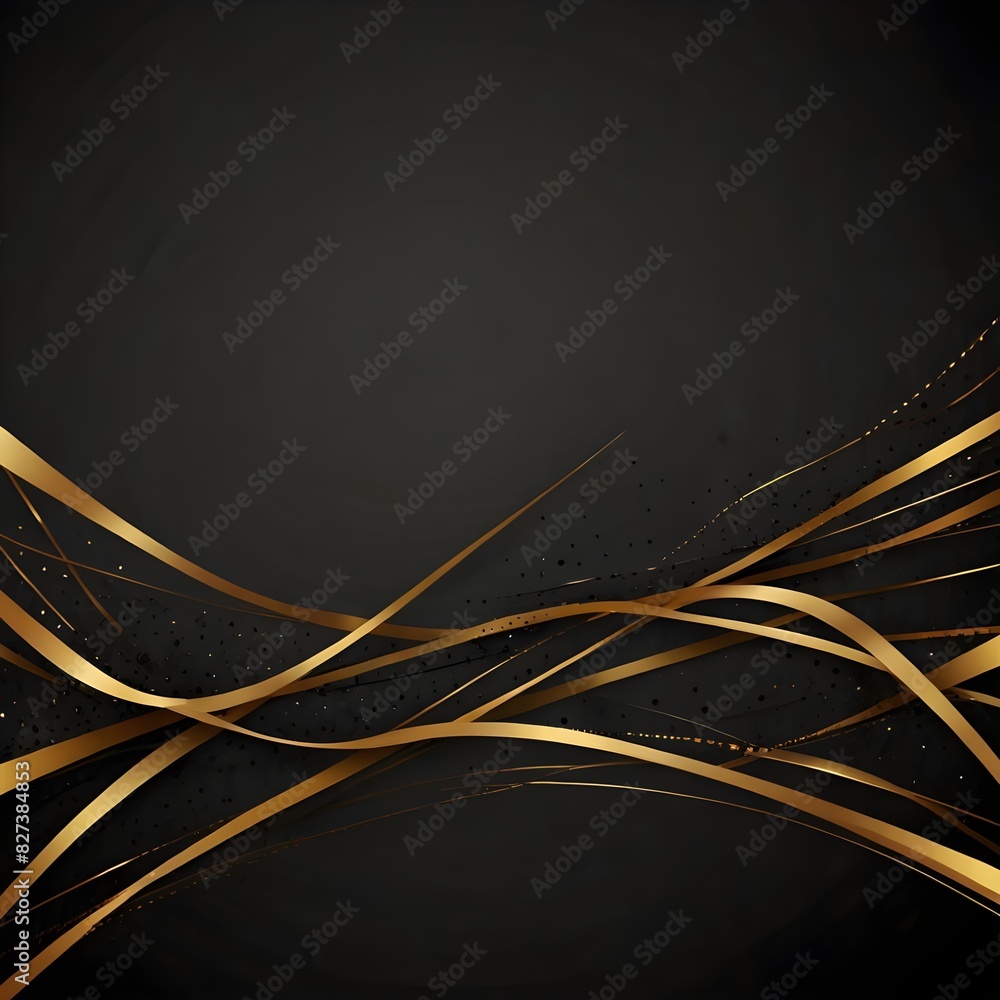 Poster vector modern simple design, elegant modern gold line background, abstract gold lines on black, abst