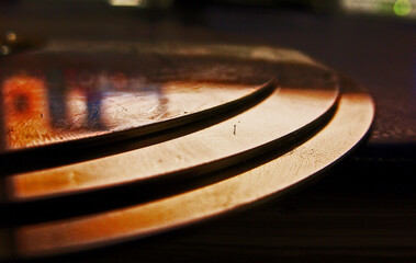 Obraz premium Abstract metal plates arranged like a leader