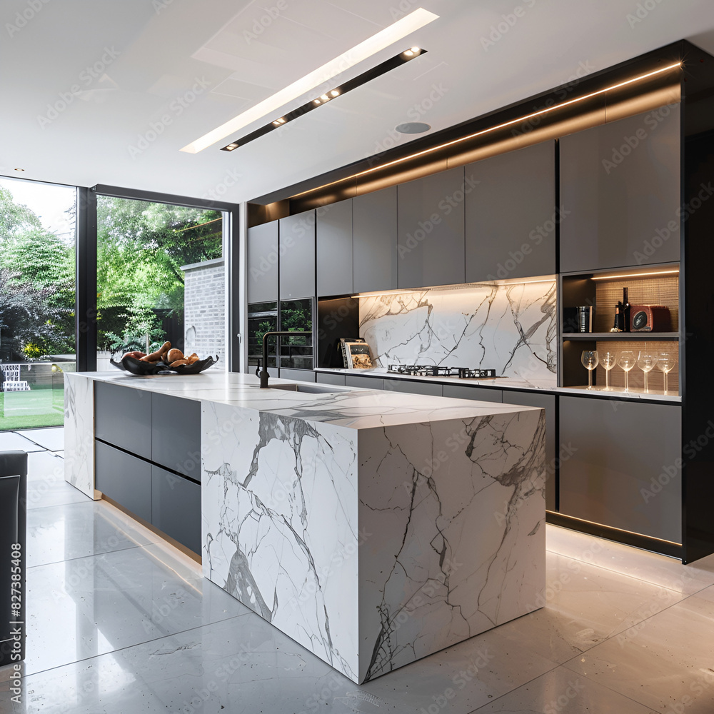 Sticker Super modern and luxurious kitchen