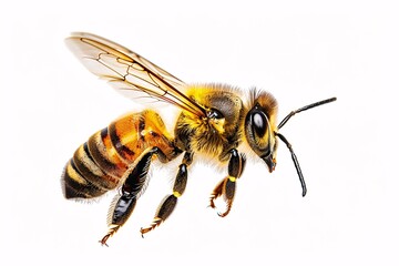 Vivid Honeybee: Close-Up Portrait in High Resolution