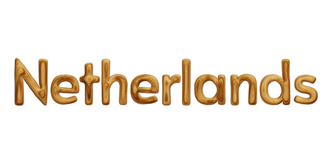 Wooden Netherlands text for country concept