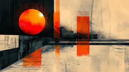 An artistic representation of analog distortion, with shapes and lines subtly warped and color-shifted. The minimalist composition highlights the charm of imperfect media and the unique patterns it