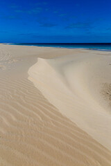 sand beach with sky and clouds, Praia de Santa Monica, boa vista, cape verde,,