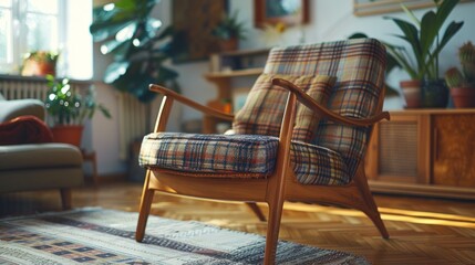 Closeup view of classic style armchair