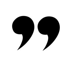 Vector icon quote. Quote tag isolated black symbol.