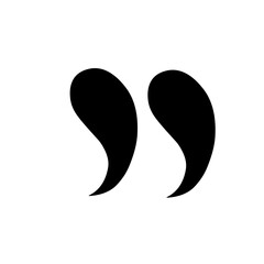 Vector icon quote. Quote tag isolated black symbol.