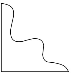 Line graph analysis icon isolated on black background. Concept for digital analysis gadgets.