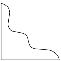 Line graph analysis icon isolated on black background. Concept for digital analysis gadgets.