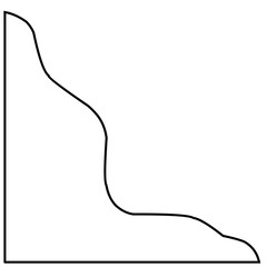 Line graph analysis icon isolated on black background. Concept for digital analysis gadgets.